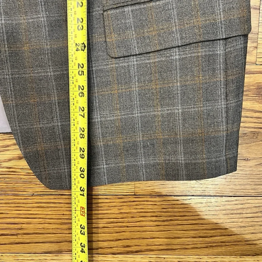 Ermenegildo Zegna Blazer Windowpane Plaid Suit Jacket Size‎ 43R